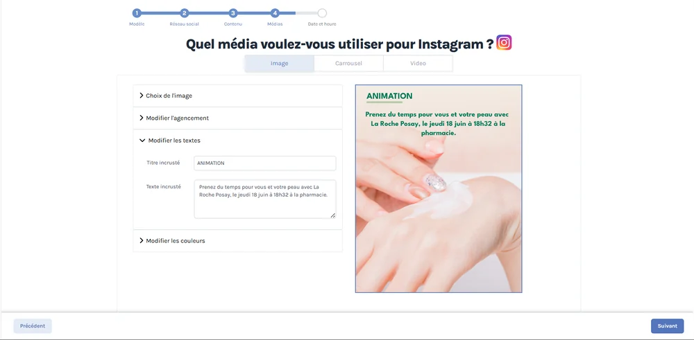 Création d'une publication en quelques clics